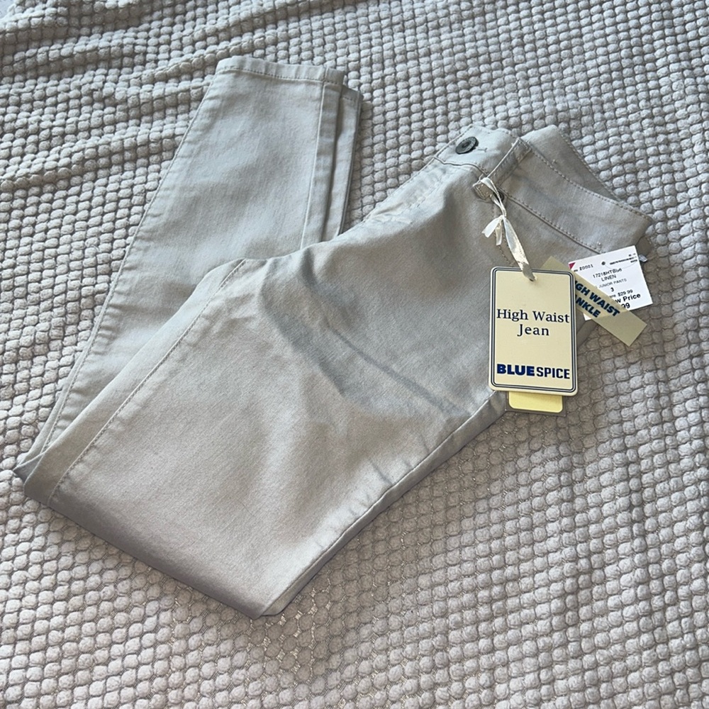 Blue Spice Cream High Rise Denim - Picture 1 of 5